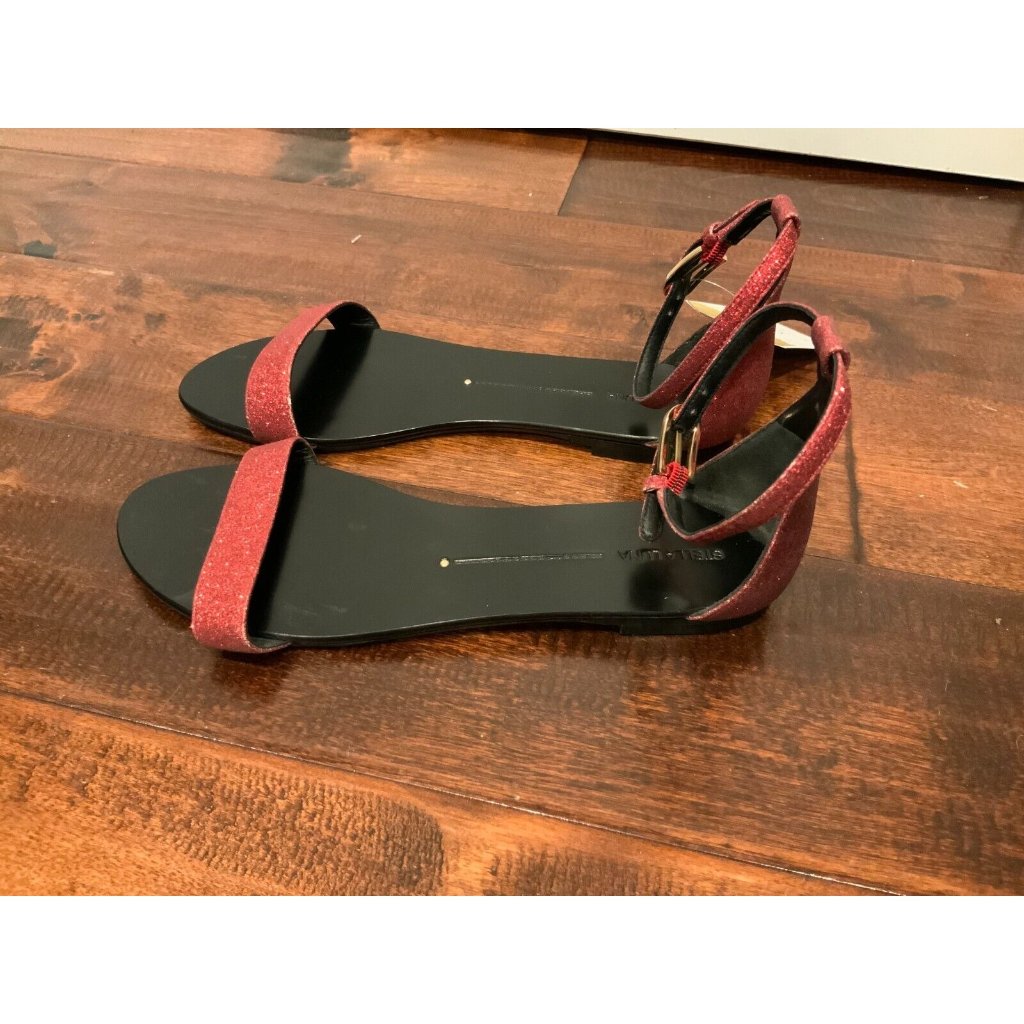 Stella Luna Red Glitter Strap Sandals, Size 7 (Us) 37 (It) New!
